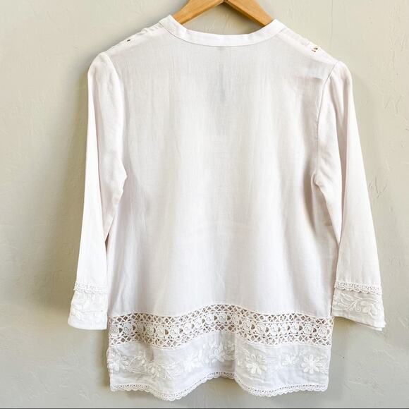 Plenty By Tracy Reese Embroidered Pink Kurta Top - Picture 3 of 6